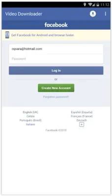 Video Downloader for Facebook android App screenshot 0